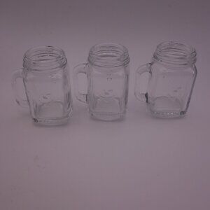 Set of Three(3) Kikkerland Mini Mason Jar Cups with Handles